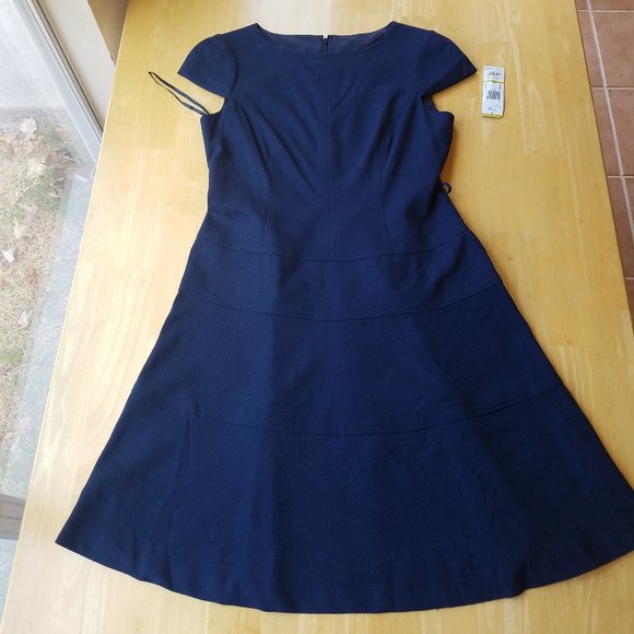 NWT Anne Klein Size 14 On the Move Navy Blue Dress - Picture 6 of 10